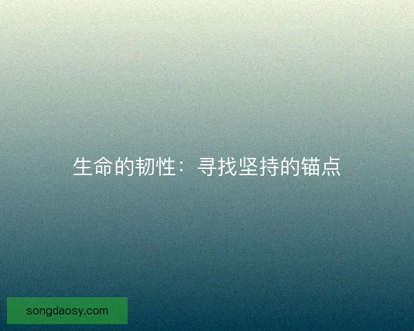 生命的韧性：寻找坚持的锚点